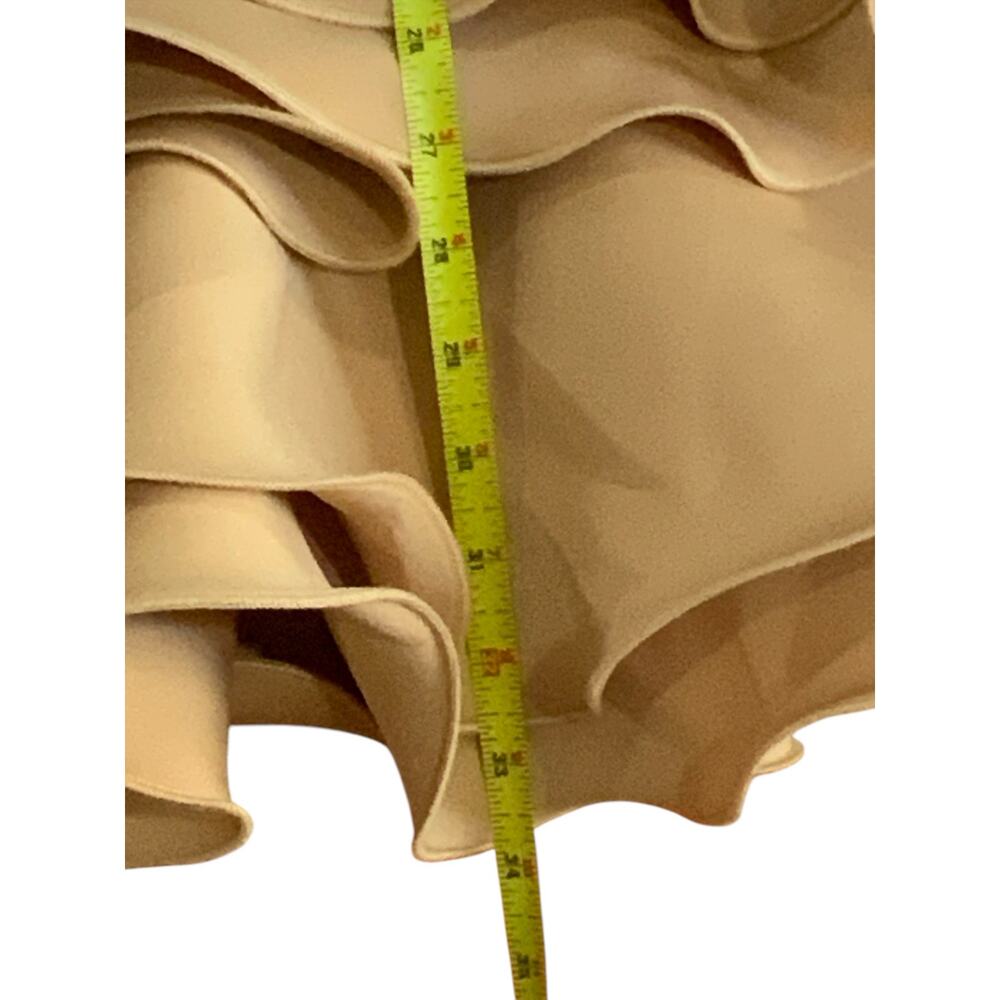 NUDE APPLIQUE DETAIL RUFFLE TIERED SKATER DRESS NWT SIZE 0 - Picture 10 of 14